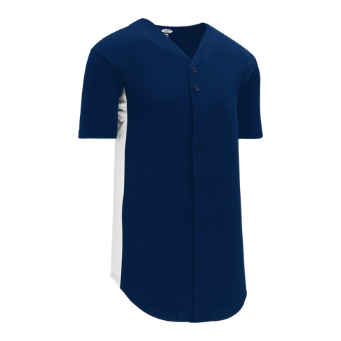 Athletic Knit Full Button Baseball Jersey with Contrast Mesh Inserts (BA1890)
